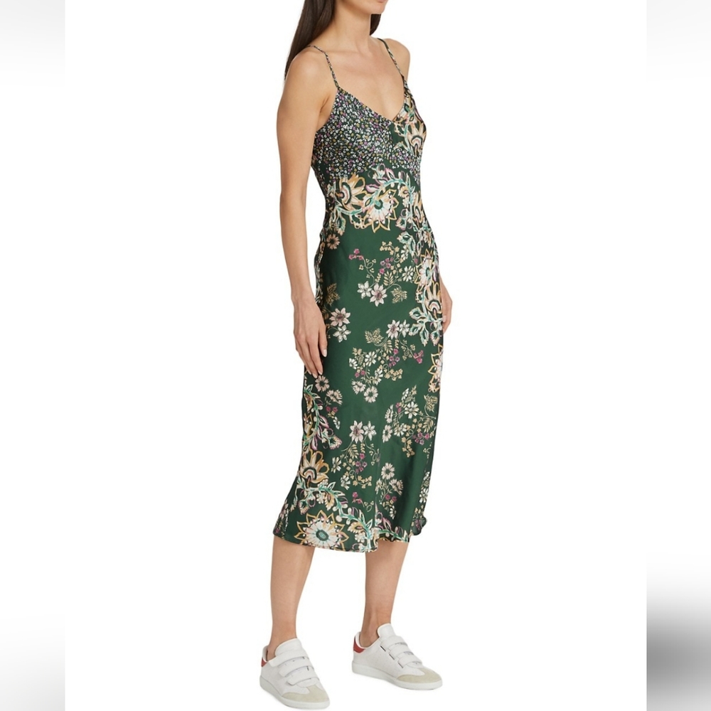 Free People Your Better Side Midi Slip Dress Silky Floral Print Siz Sm Md Lg NWT - Picture 3 of 14